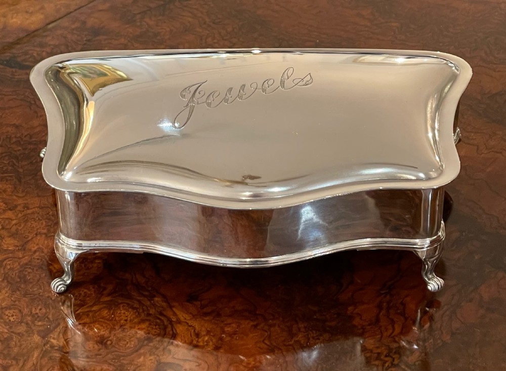 Large George V Silver Plate Jewellery Box View II