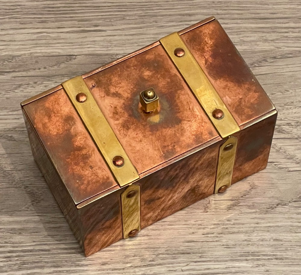Very Heavy Arts & Crafts Solid Copper Box View II