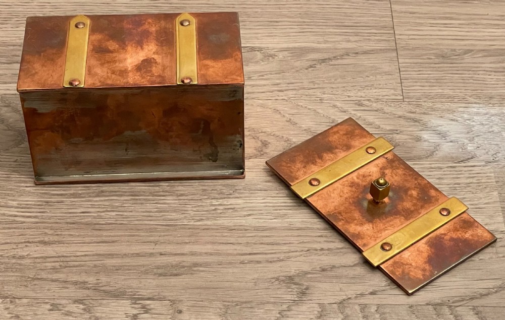 Very Heavy Arts & Crafts Solid Copper Box View VI