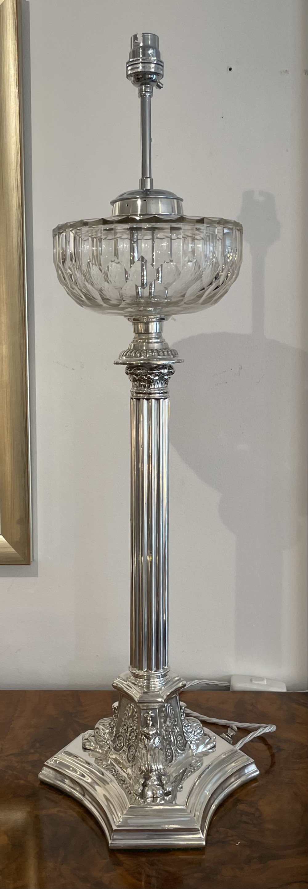 Impressive Victorian Silver Plated Table Lamp