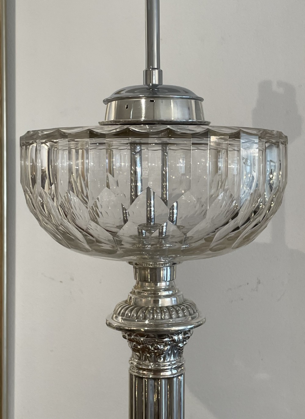 Impressive Victorian Silver Plated Table Lamp View VI