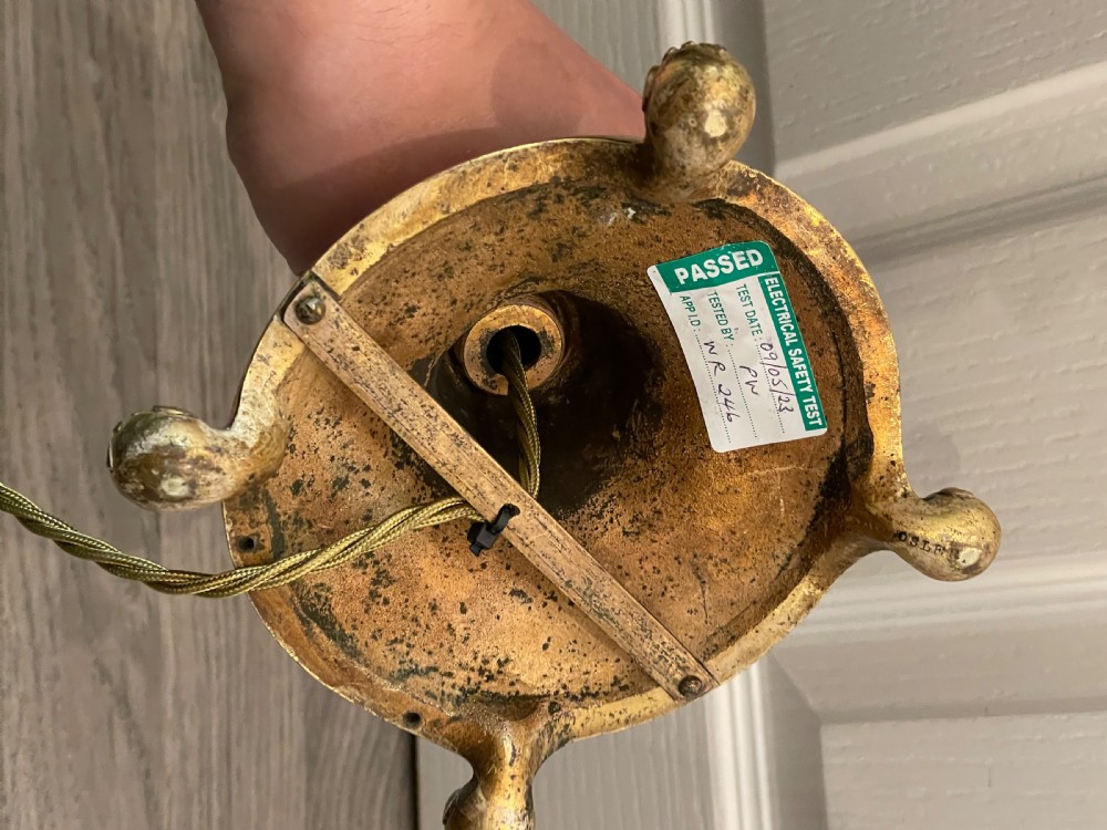 Fantastic Gilt Brass Table Lamp by Osler View VII