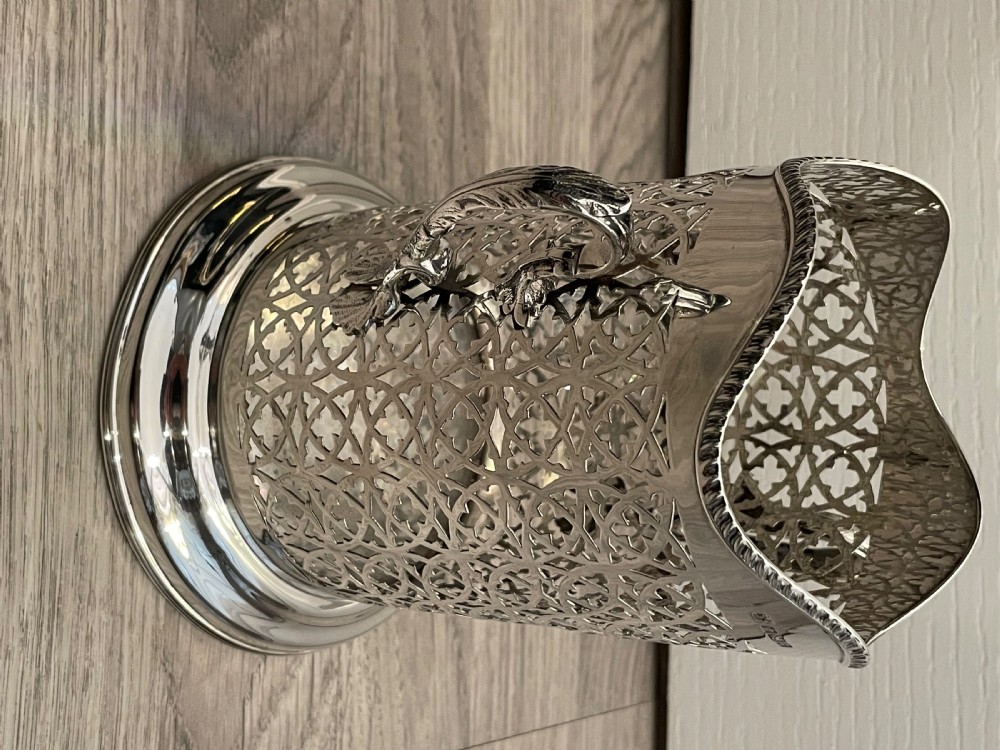 Edwardian Solid Silver Wine Bottle Holder , 1908 View II