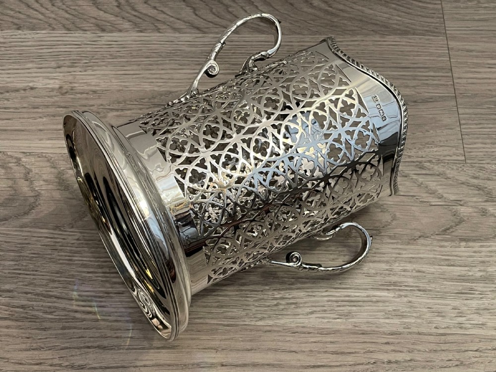 Edwardian Solid Silver Wine Bottle Holder , 1908 View IV