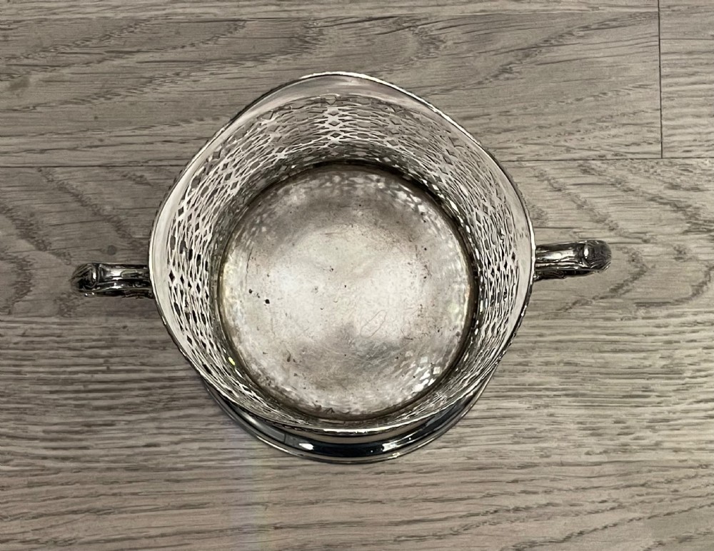 Edwardian Solid Silver Wine Bottle Holder , 1908 View V