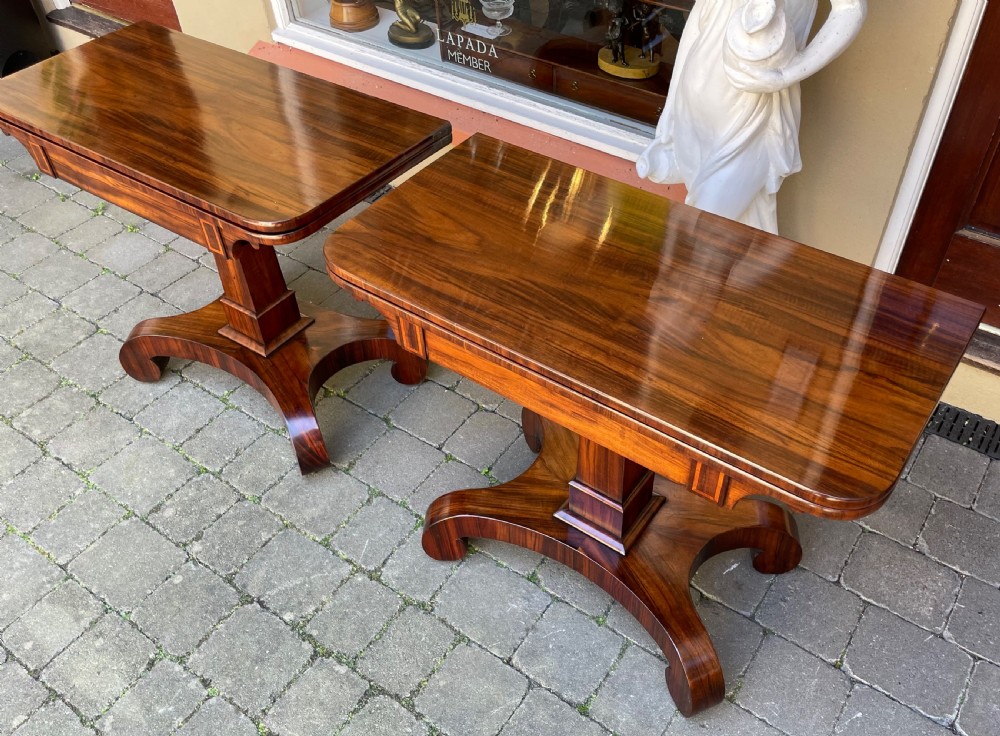 Pair of Regency Gonçalo Alves Tea Tables, With Isle of Man Provenance View II