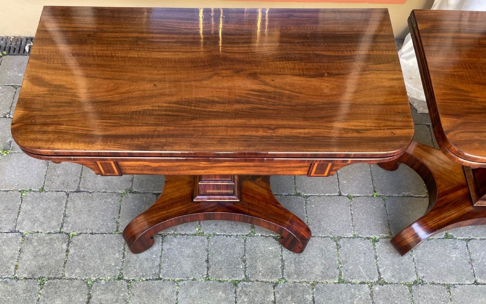 Pair of Regency Gonçalo Alves Tea Tables, With Isle of Man Provenance View V