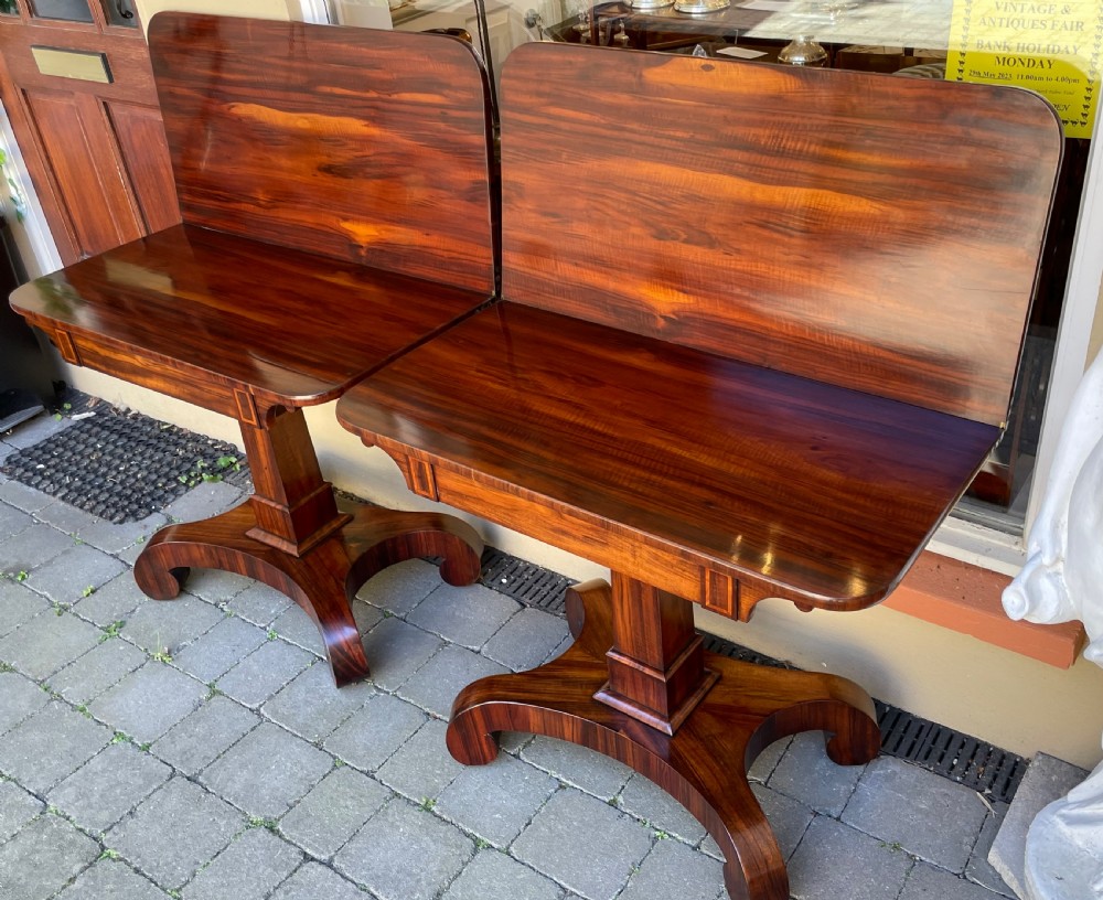 Pair of Regency Gonçalo Alves Tea Tables, With Isle of Man Provenance View X