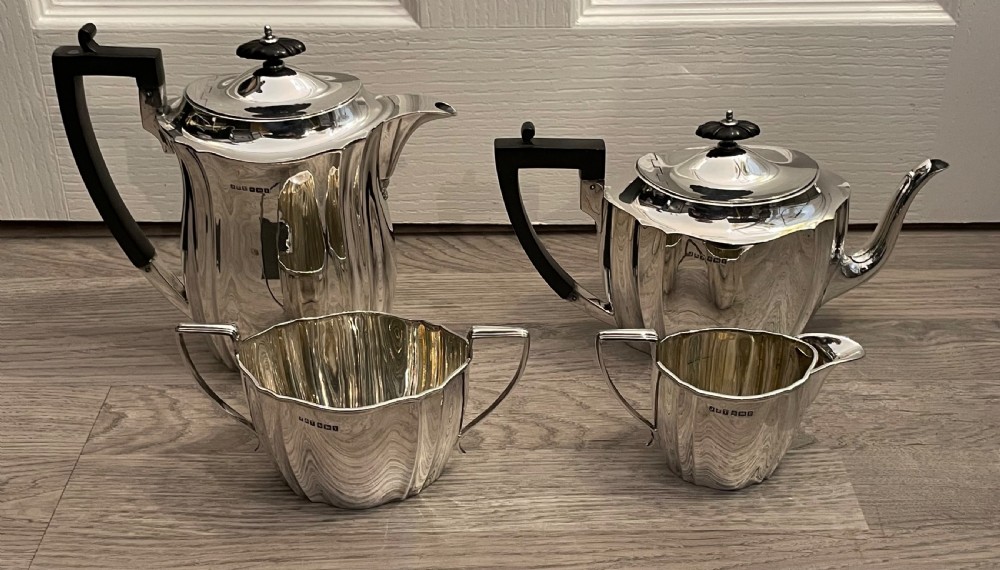 George V Solid Silver Four Piece Tea Set