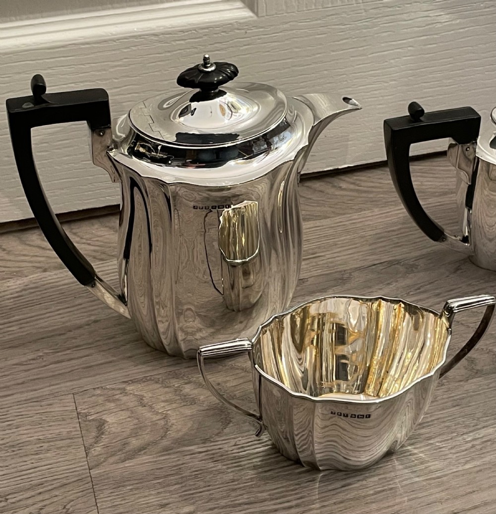 George V Solid Silver Four Piece Tea Set View II
