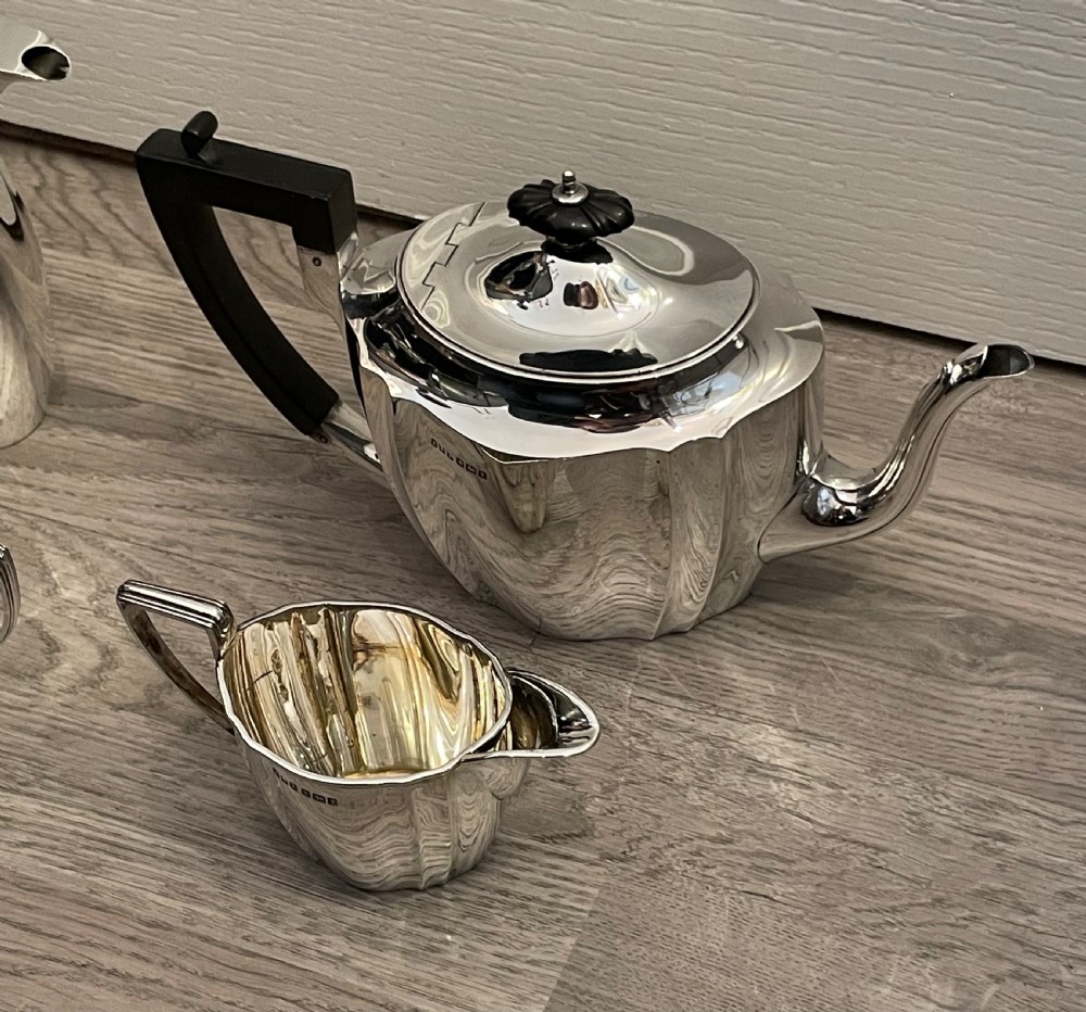George V Solid Silver Four Piece Tea Set View III