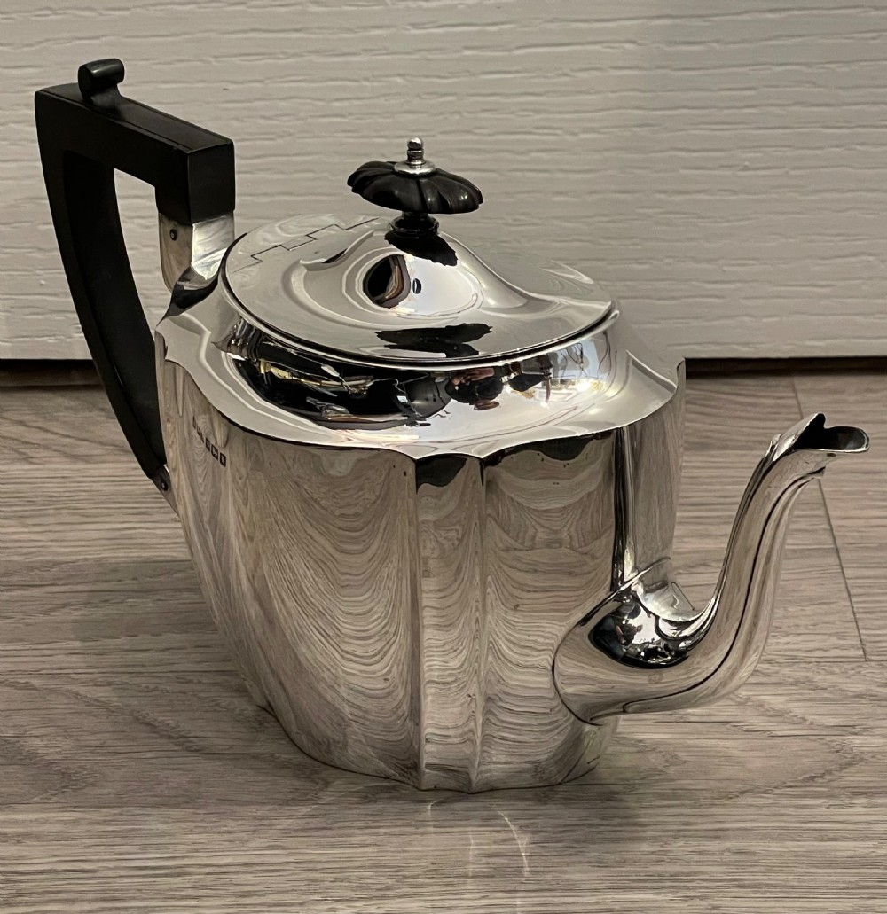 George V Solid Silver Four Piece Tea Set View IX