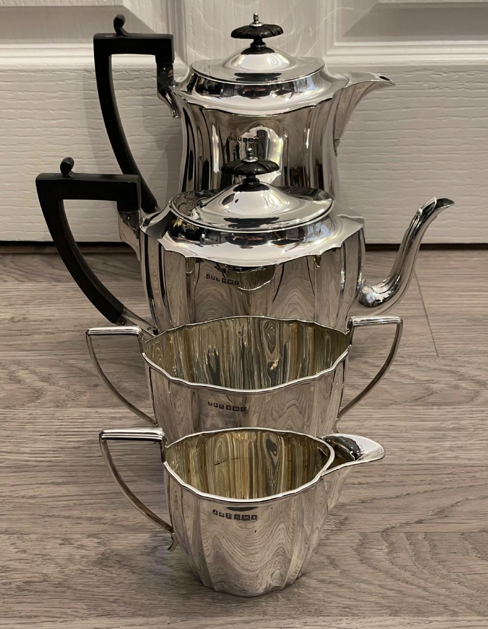 George V Solid Silver Four Piece Tea Set View X