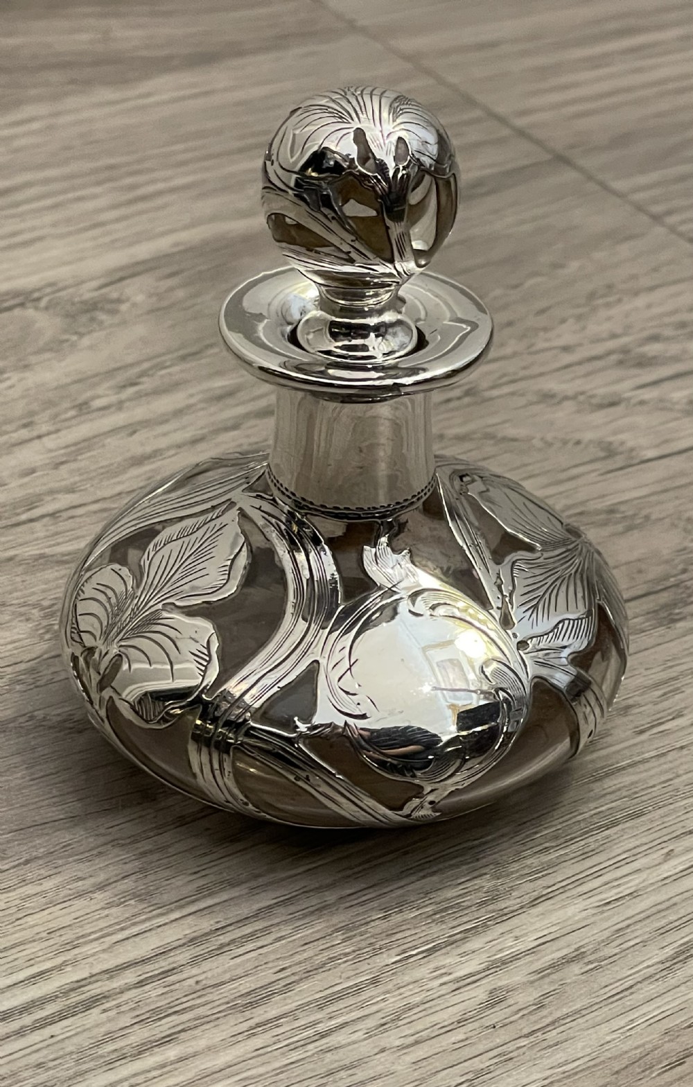 American Silver Overlaid Scent Bottle. C1900