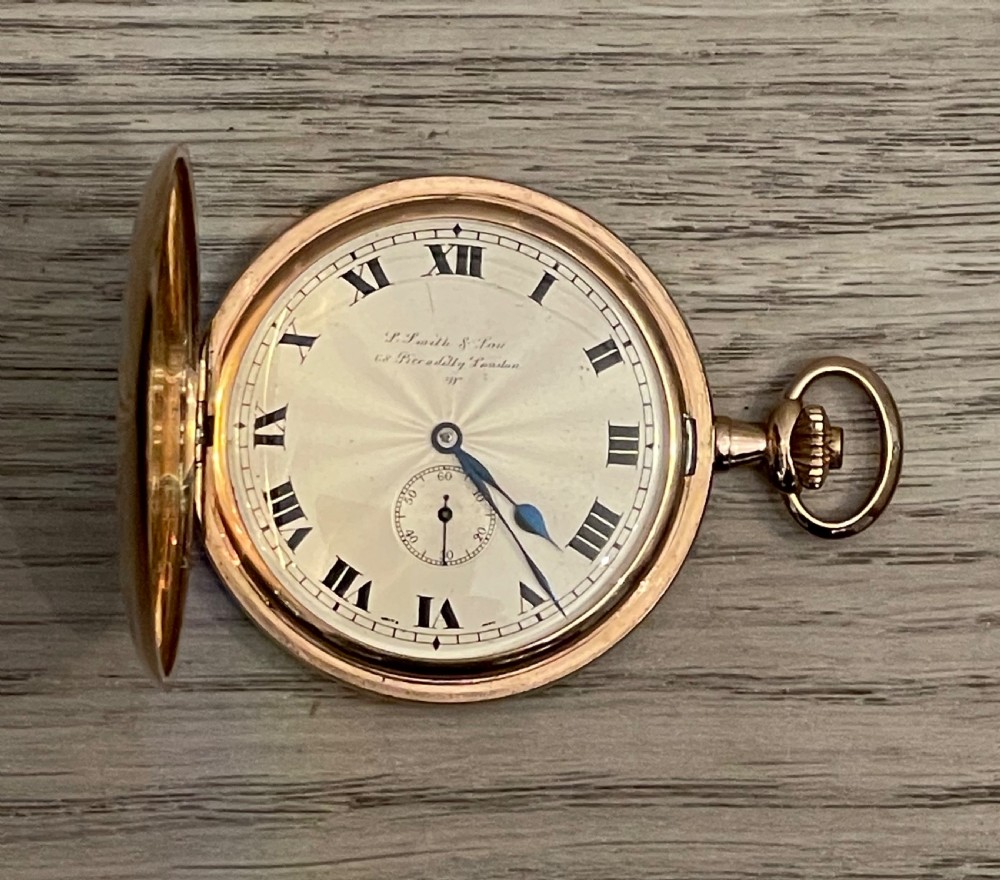 9ct Gold Swiss Movement Full Hunter Pocket Watch, S Smith & Sons View III