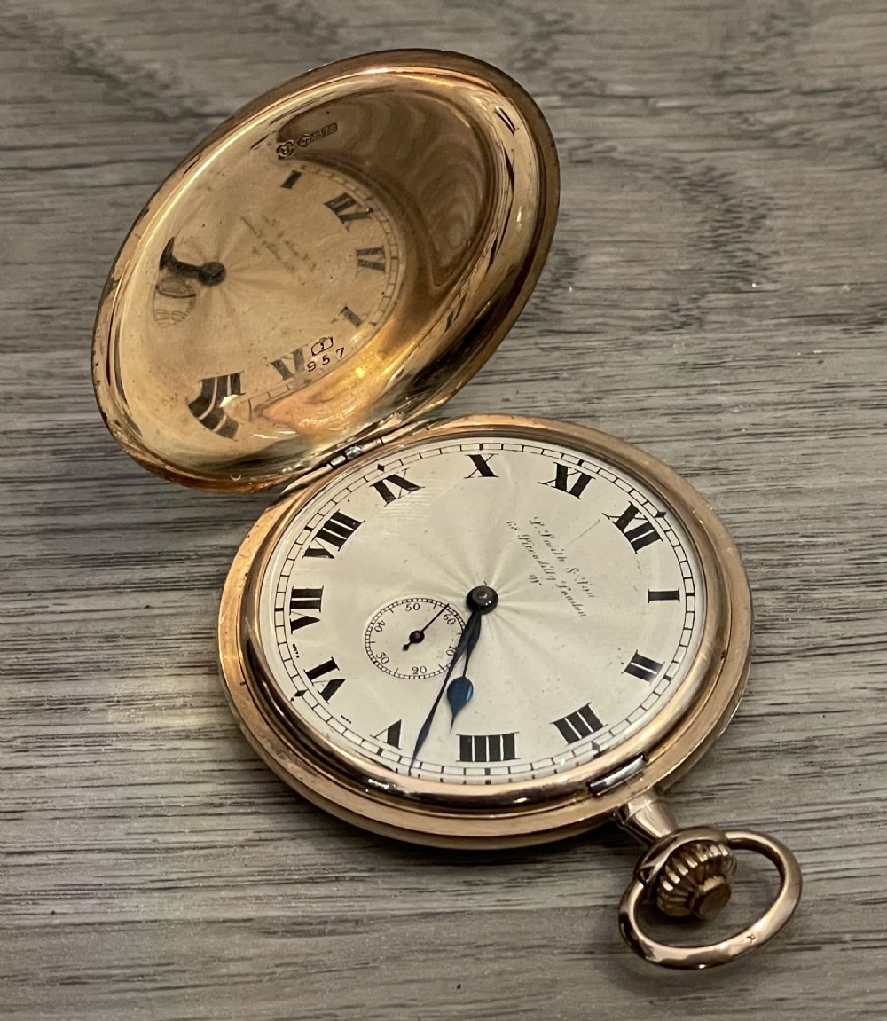 9ct Gold Swiss Movement Full Hunter Pocket Watch, S Smith & Sons View IV