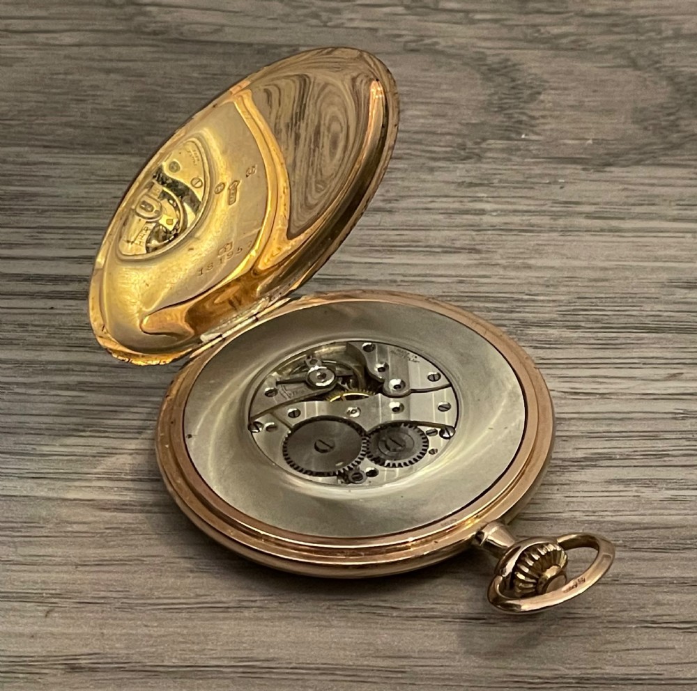 9ct Gold Swiss Movement Full Hunter Pocket Watch, S Smith & Sons View IX