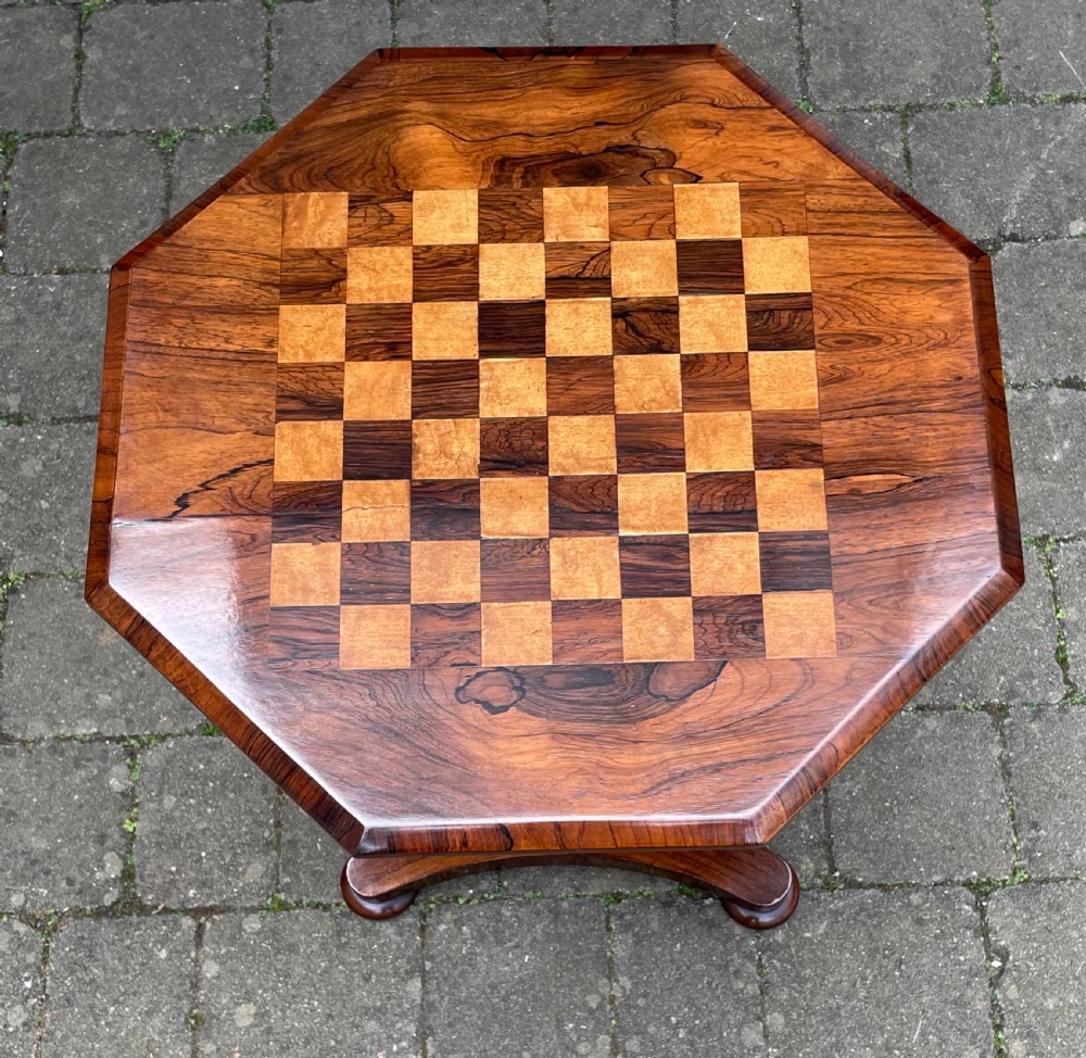 Beautiful Victorian Rosewood Chess Top Table View III