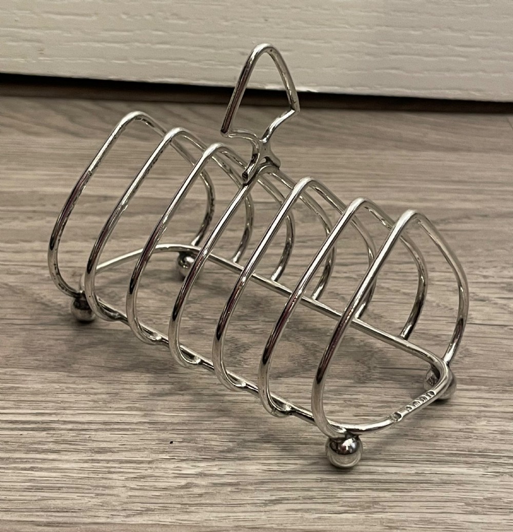 George V Solid Silver Toast Rack, Jubilee Mark