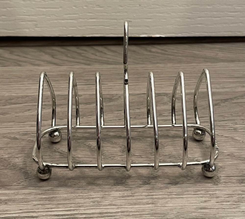 George V Solid Silver Toast Rack, Jubilee Mark View III