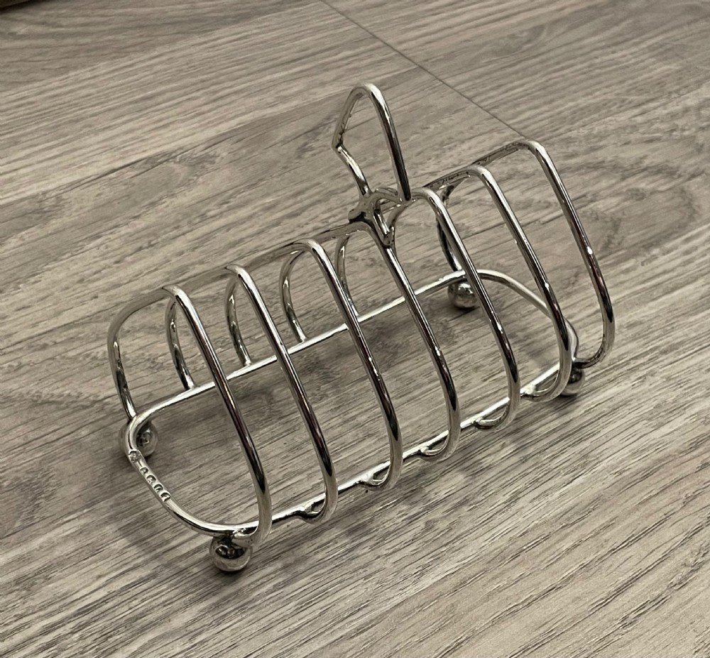 George V Solid Silver Toast Rack, Jubilee Mark View IV