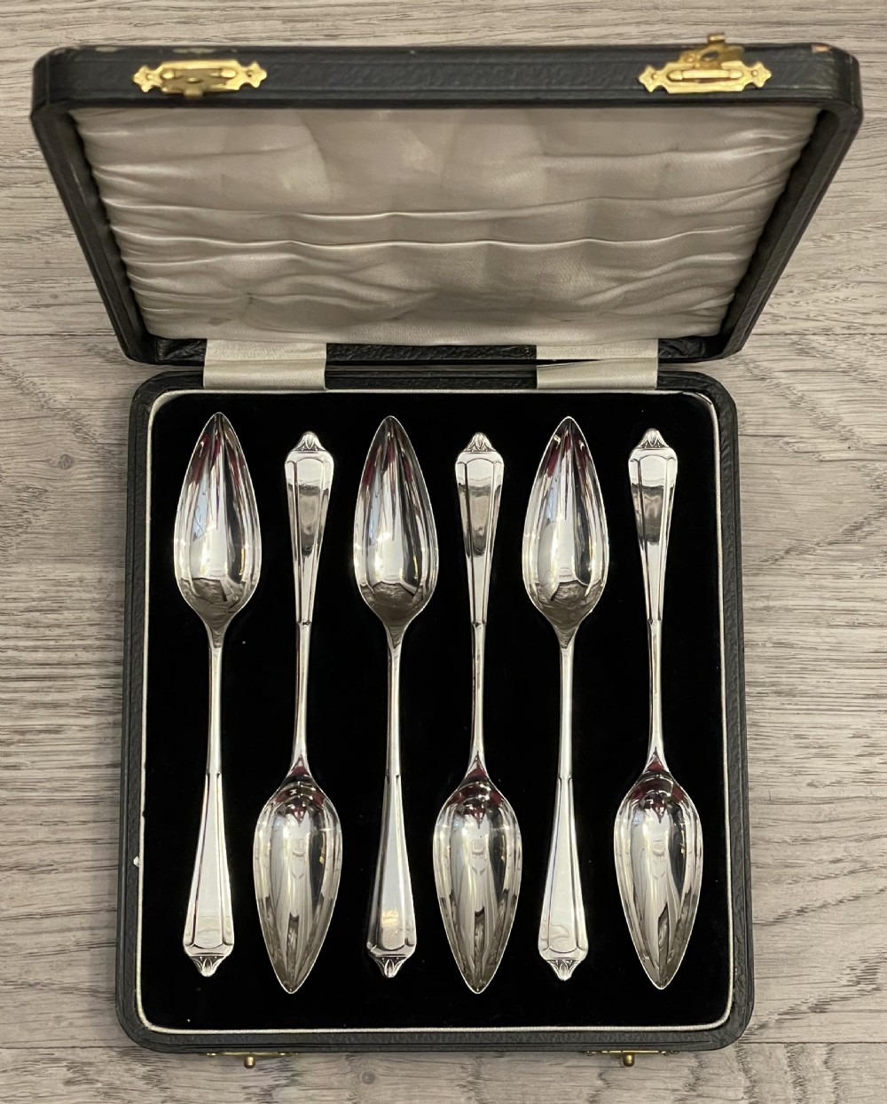 Set of Art Deco Solid Silver Grapefruit Spoons