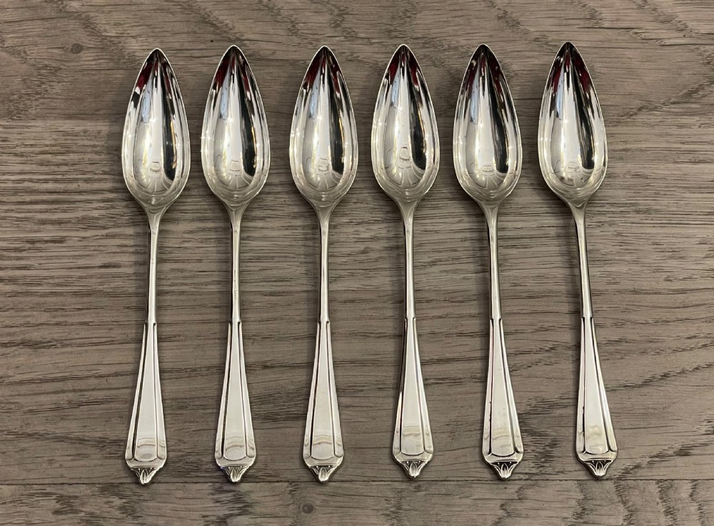 Set of Art Deco Solid Silver Grapefruit Spoons View III