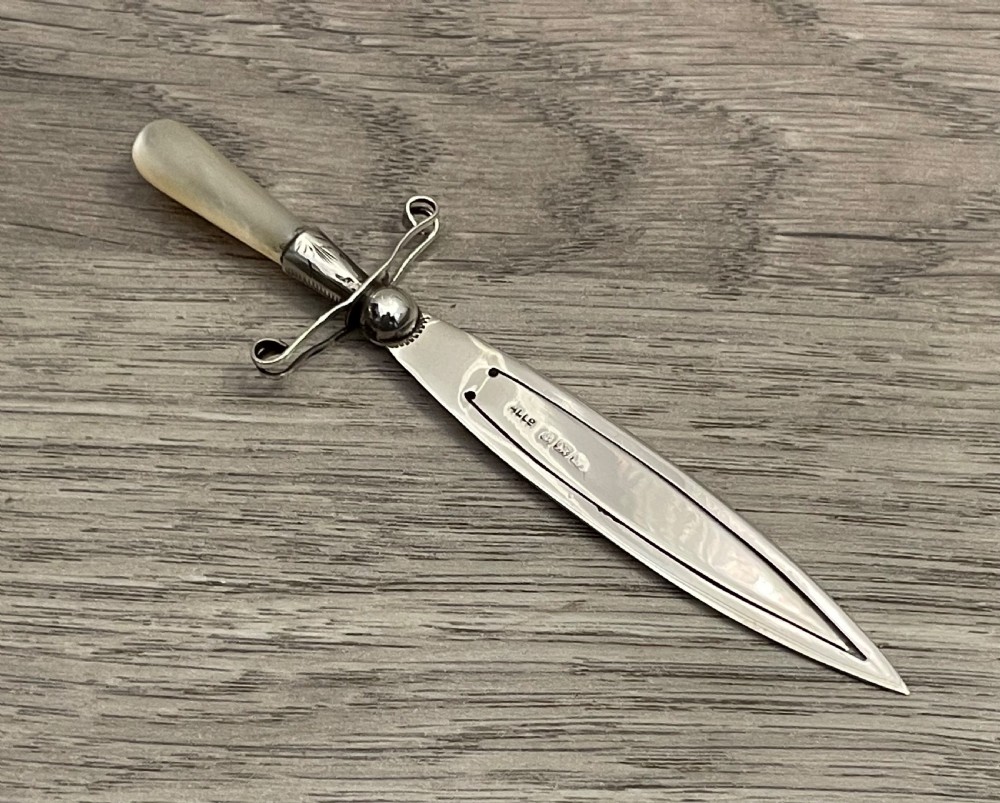 Large Novelty Silver & Mother of Pearl Bookmark