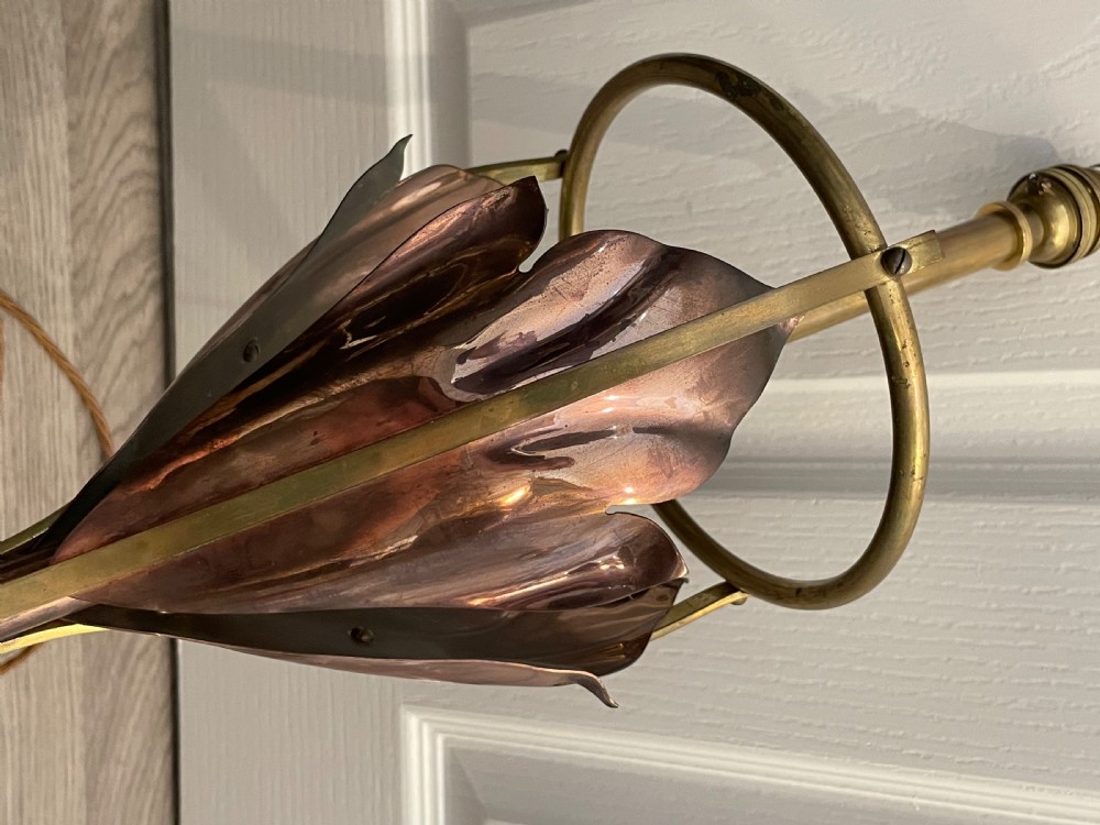 WAS Benson Brass & Copper Table Lamp View IX