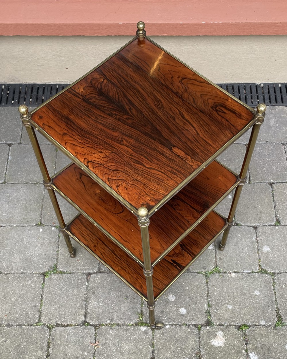 Regency Rosewood and Brass Etagere