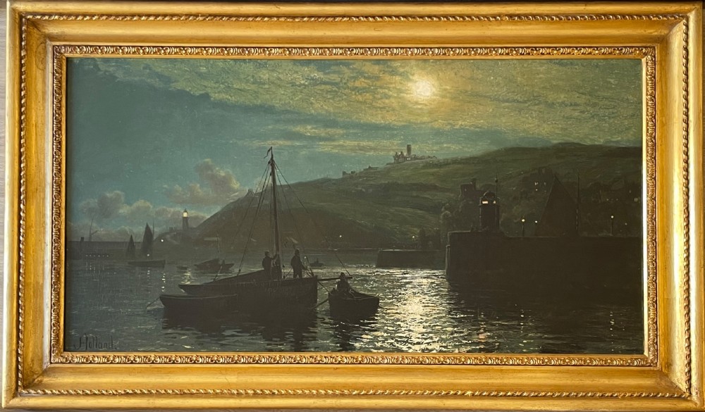 Large Oil Painting of Douglas Harbour, Isle of Man by John Holland 