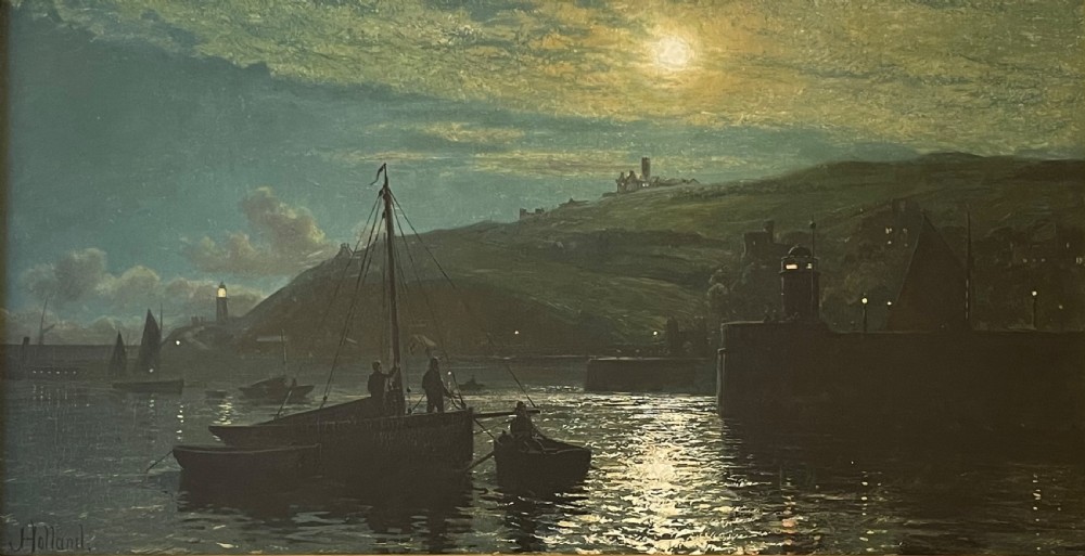 Large Oil Painting of Douglas Harbour, Isle of Man by John Holland  View II