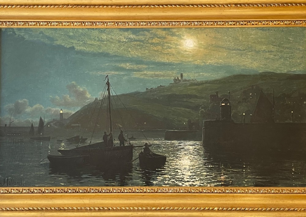 Large Oil Painting of Douglas Harbour, Isle of Man by John Holland  View III