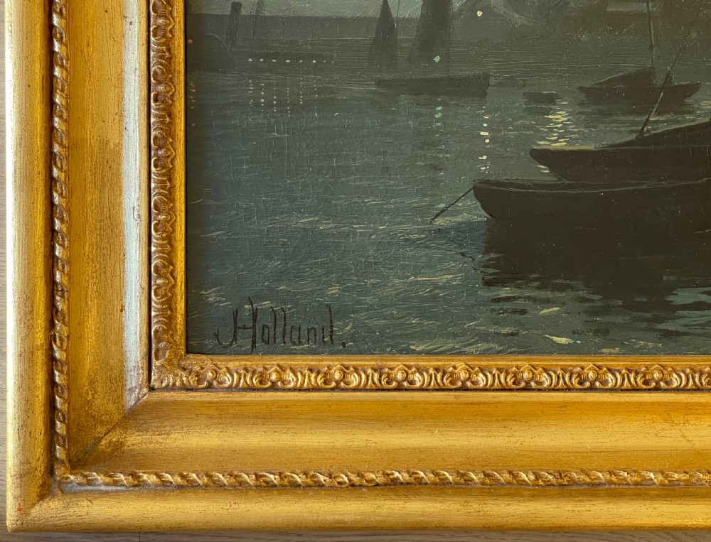 Large Oil Painting of Douglas Harbour, Isle of Man by John Holland  View V