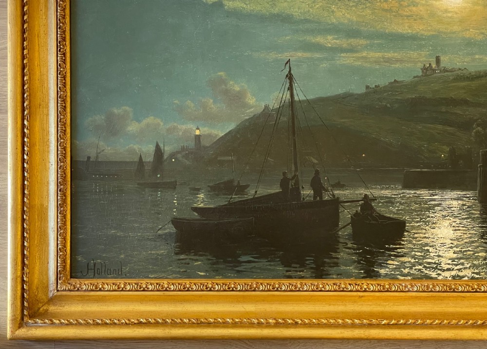 Large Oil Painting of Douglas Harbour, Isle of Man by John Holland  View VII