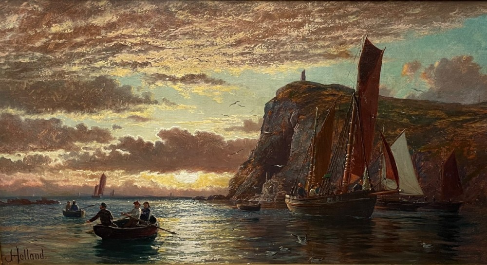 Oil Painting of Port Erin, Isle of Man by John Holland View II