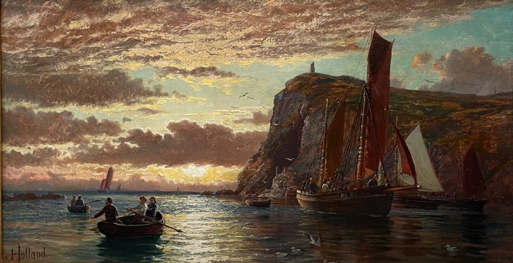 Oil Painting of Port Erin, Isle of Man by John Holland View III