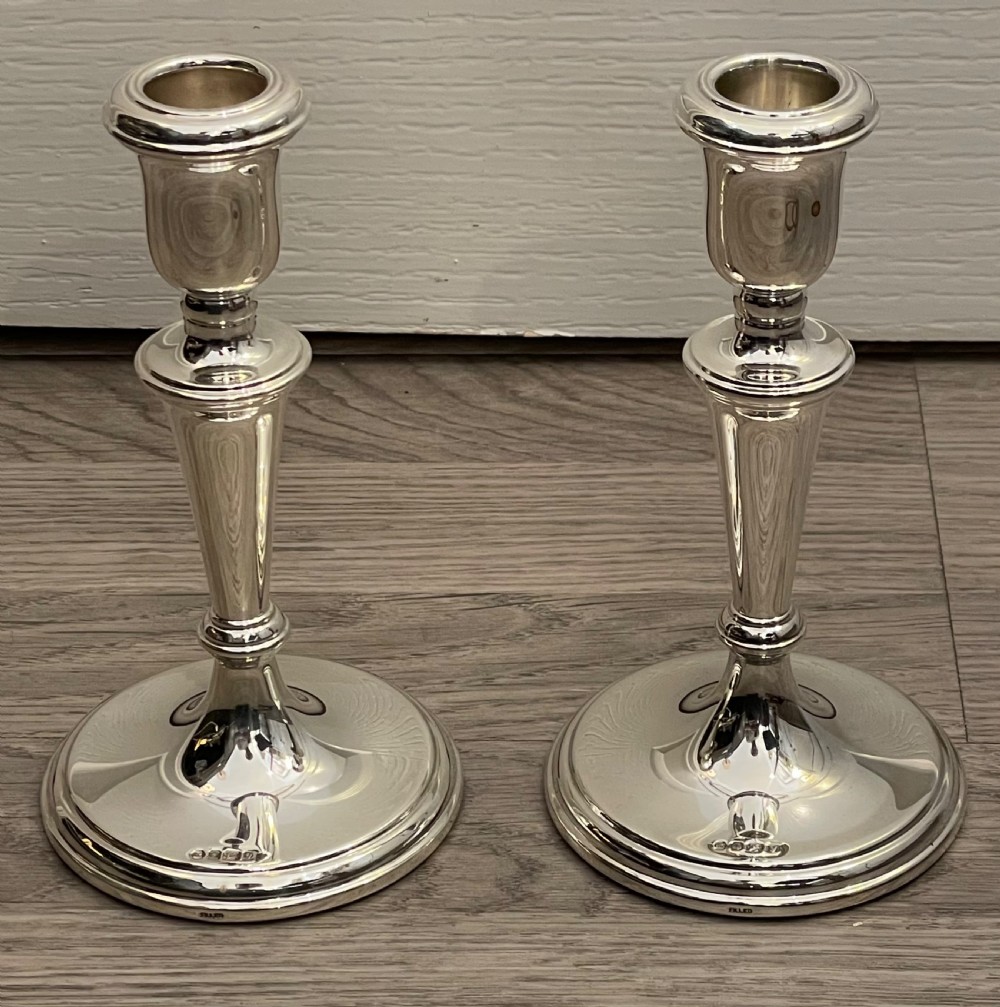 Pair of Elizabeth II Solid Silver Candlesticks