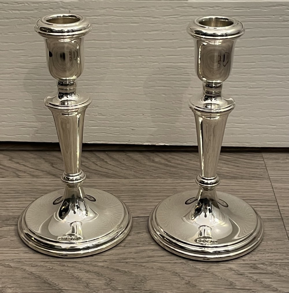 Pair of Elizabeth II Solid Silver Candlesticks View II