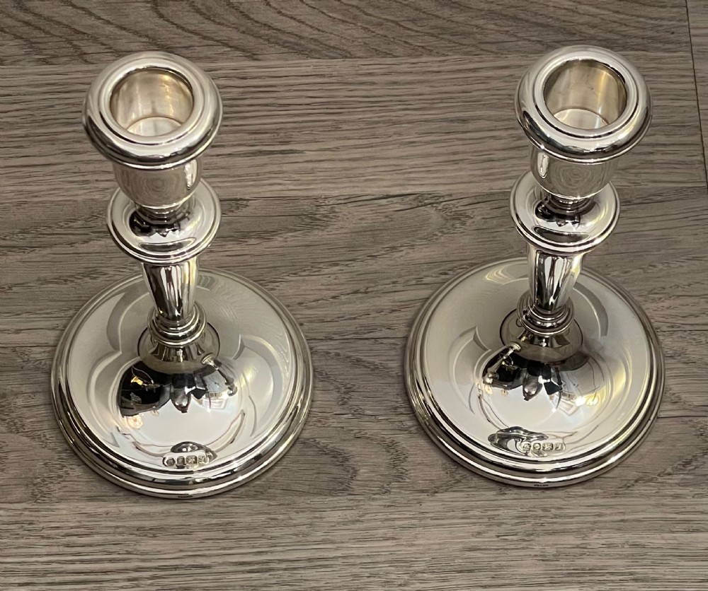 Pair of Elizabeth II Solid Silver Candlesticks View V