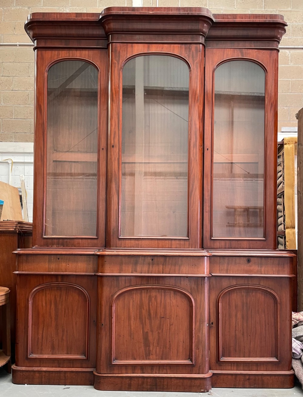 Victorian Breakfront Bookcase 
