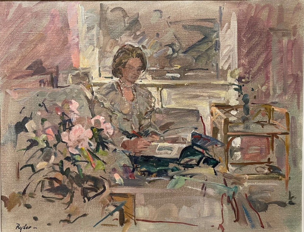 Oil Painting of Interior Scene by Susan Ryder 