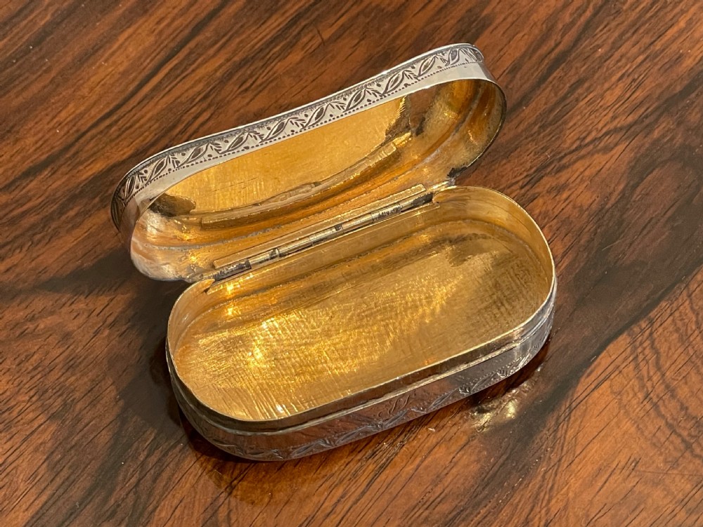 George III Curved Silver Snuff Box by Samuel Pemberton, 1800 View VI