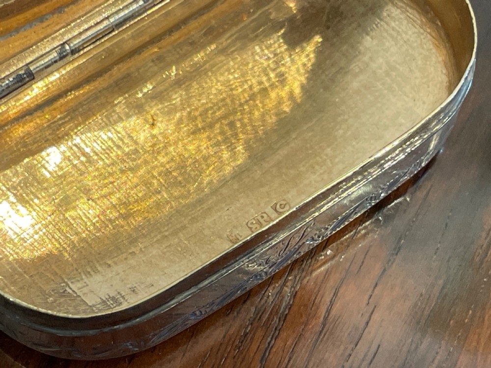 George III Curved Silver Snuff Box by Samuel Pemberton, 1800 View IX