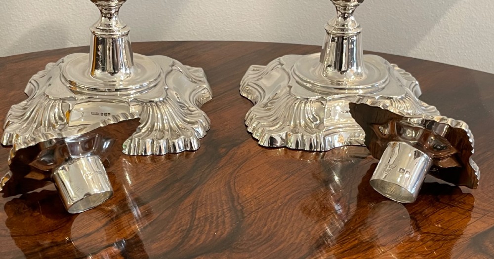 Good Pair of Solid Silver Candlesticks, 9 Inch View IV