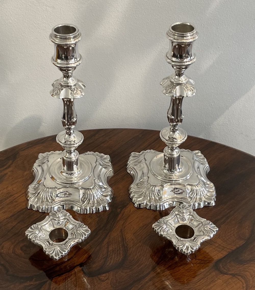 Good Pair of Solid Silver Candlesticks, 9 Inch View VII