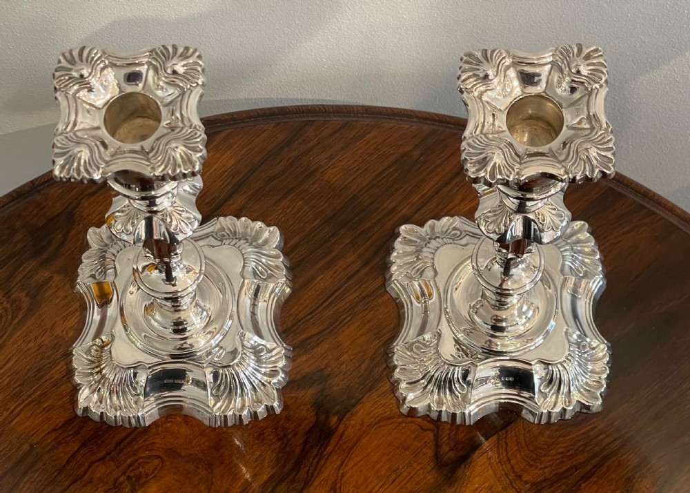 Good Pair of Solid Silver Candlesticks, 9 Inch View IX