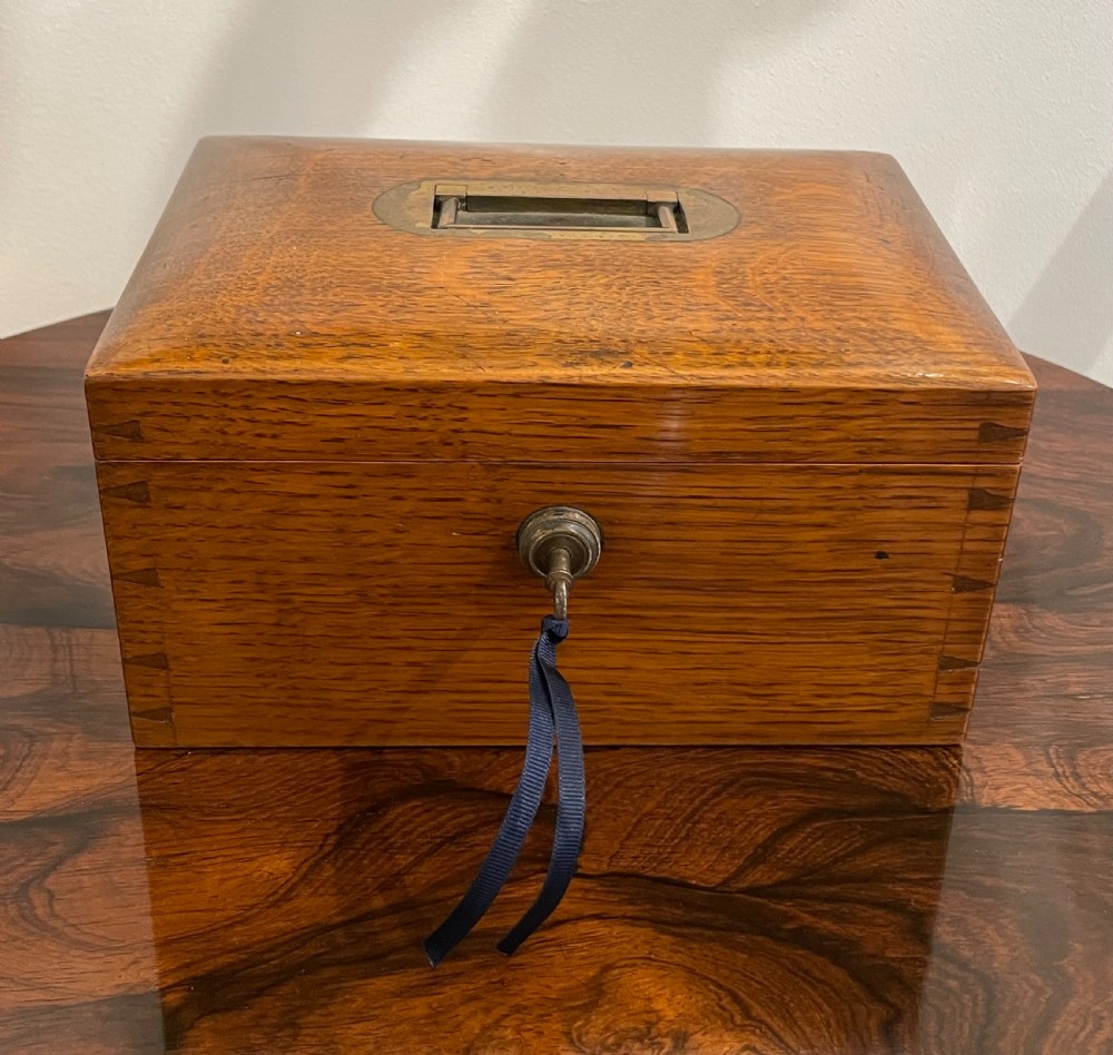 Victorian Golden Oak Jewellery Box by Carlisle & Watts, Edinburgh  View IV