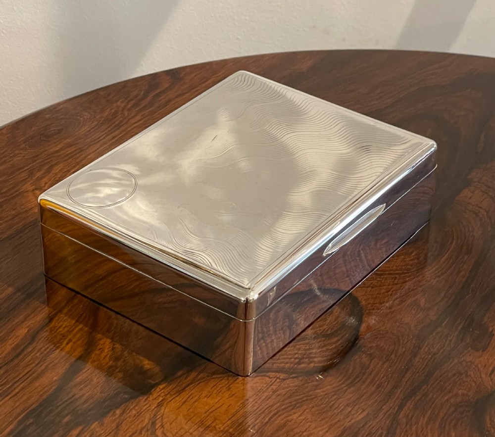 Large George V Solid Silver Table Box by Sampson Mordan