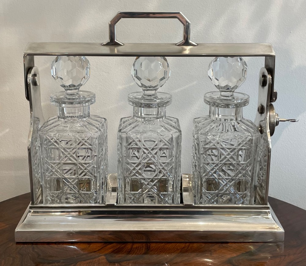 Early 20th Century Three Bottle Tantalus View II